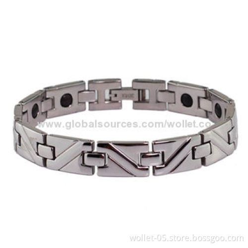 Men's Solid 316L Stainless Steel Therapy Bracelet, Magnetic Health Energy Care